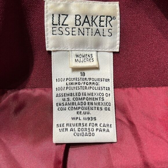 Vintage Oversized Burgundy Collarless Blazer size 18 - Picture 5 of 5